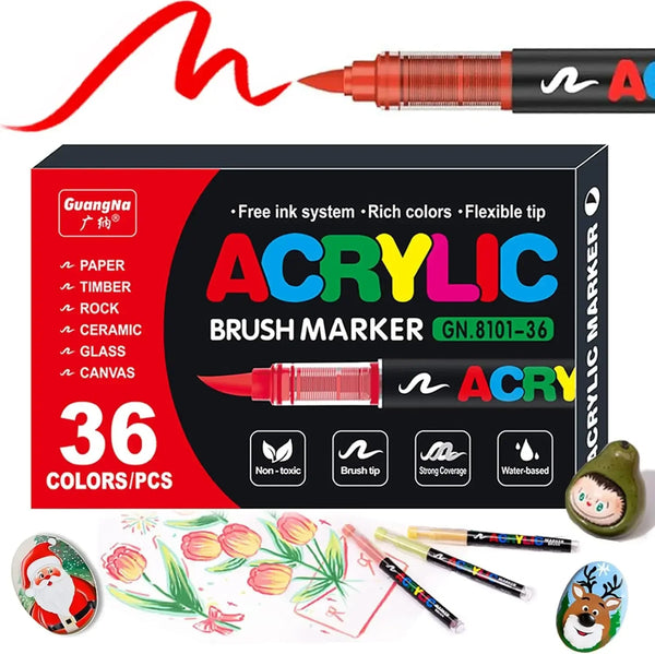 Soft Brush Tip Acrylic Paint Markers