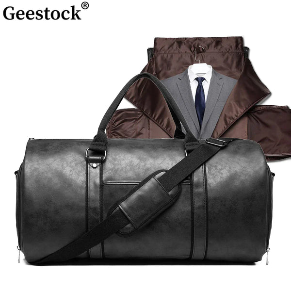 Geestock PU Suit Travel Bag Large Capacity